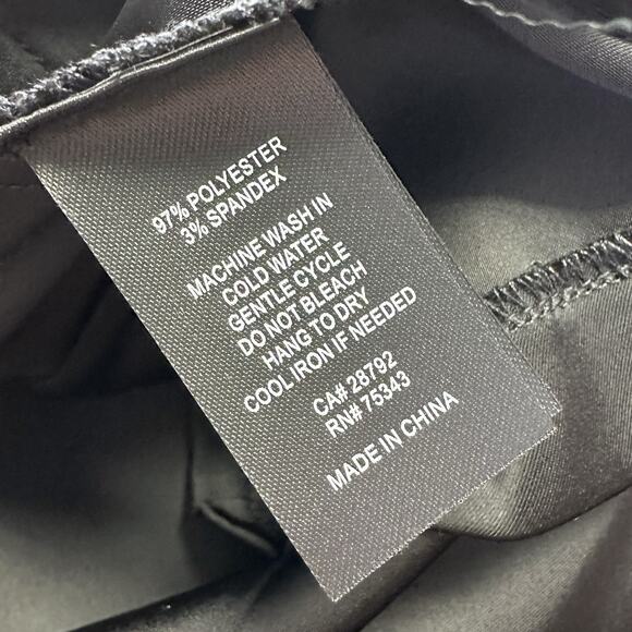 New‎ Joie Black Satin Short Elastic Waist Pull On Tie Front Belt Size 10 - Picture 5 of 6